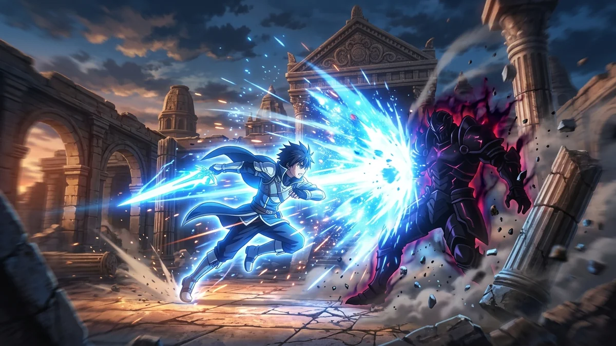 Example result: Dynamic anime roof chase